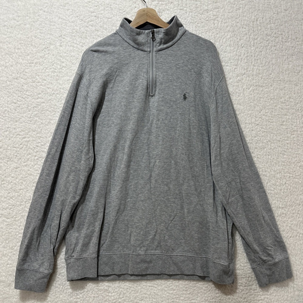 Ralph Lauren Polo Men's XL Quarter Zip Pullover Gray Long Sleeve